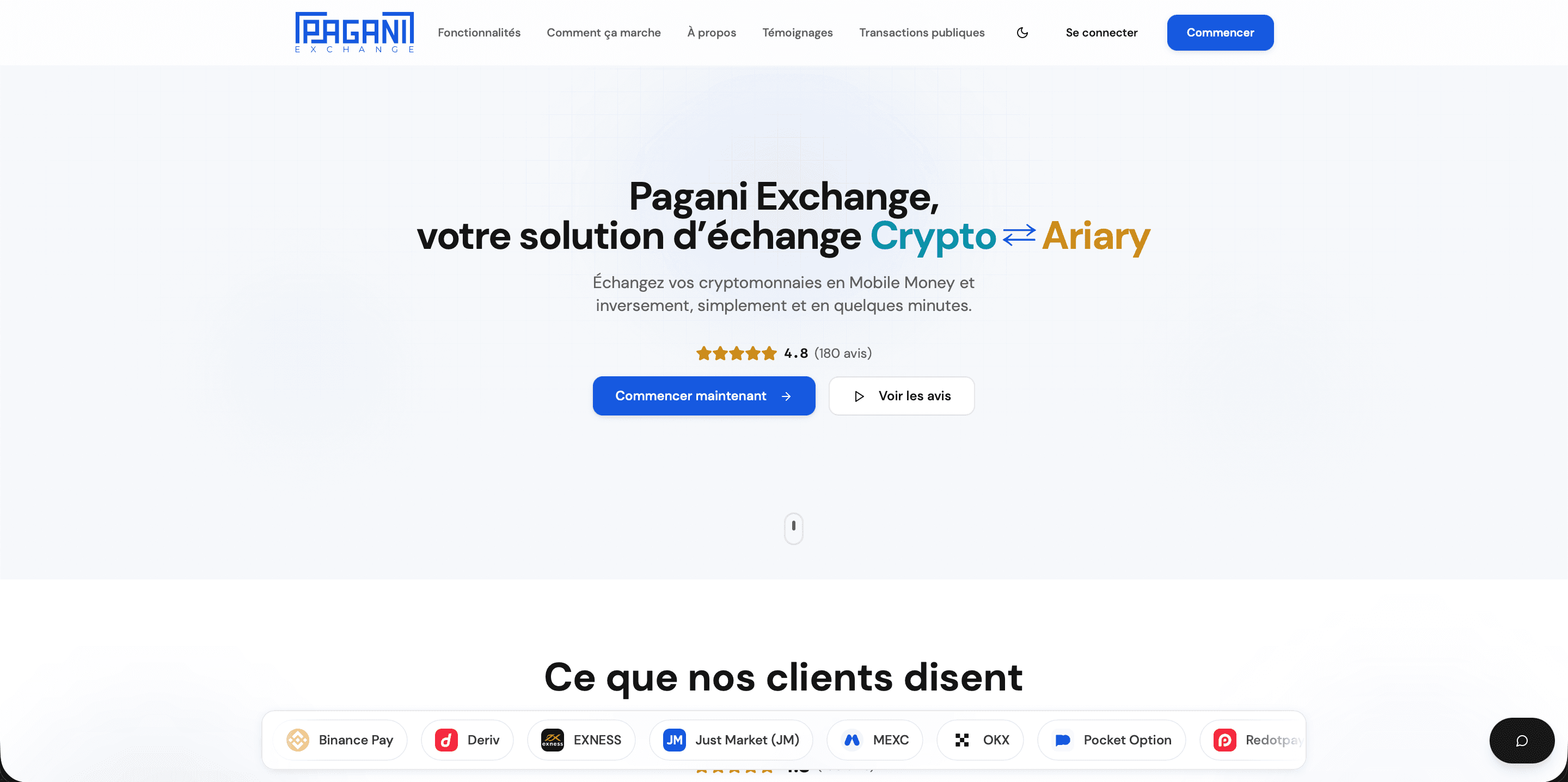 Pagani Exchange — Crypto exchange